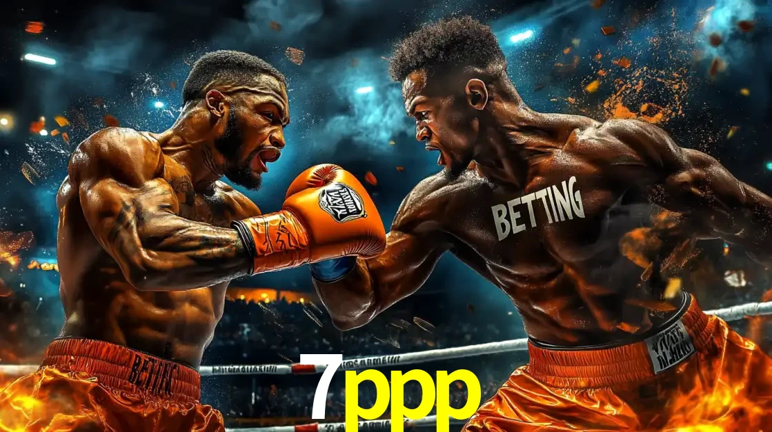 Dois boxeadores em uma luta intensa e explosiva, representando a adrenalina e as oportunidades de apostas em esportes de combate disponíveis na plataforma 7ppp.