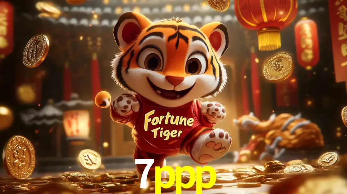 O alegre personagem do Fortune Tiger correndo sobre um caminho de moedas de ouro, simbolizando os grandes prêmios e a diversão do popular jogo de slot do 7ppp.